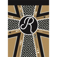 2pk -Flag Monogram-R Cross Burlap 13x18 - (Pack of 2)