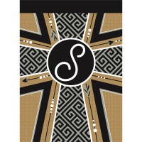 2pk -Flag Monogram-S Cross Burlap 13x18 - (Pack of 2)
