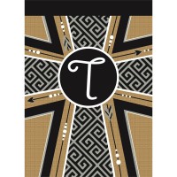 2pk -Flag Monogram-T Cross Burlap 13x18 - (Pack of 2)