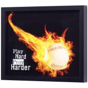 Framed Wall Art Baseball Play Hard Pray