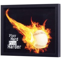 Framed Wall Art Baseball Play Hard Pray