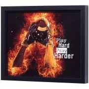 Framed Wall Art Football Play Hard Pray