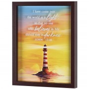 Framed Wall Art Lighthouse Jn12:46 11x14