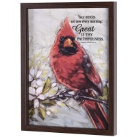 Framed Wall Art Red Cardinal His Mercies