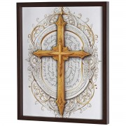 Framed Wall Art Antique Gold Cross
