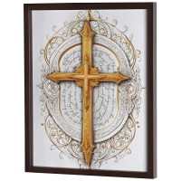 Framed Wall Art Antique Gold Cross