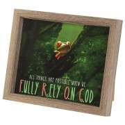 Framed Art Rely On God Woodgrain 10x8 Framed Art Rely On God Woodgrain 10x8