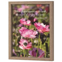 Wall D+â-¬cor Flowers Appear Woodgrain Fra