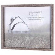 Framed Wall Art Barn In Morning In Field