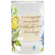 2pk -Candleholder Thankful People Happy 6in - (Pack of 2)