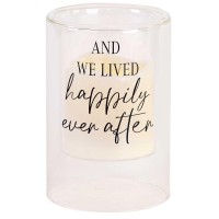 2pk -Candleholder And We Lived Happily 6In - (Pack of 2)