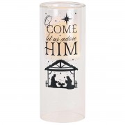 2pk -Candleholder O Come Let Us Adore 10In - (Pack of 2)