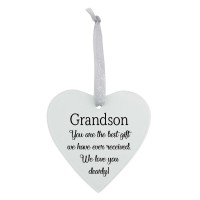 3pk -Glass Ornament Grandson Best Gift - Pack of 3