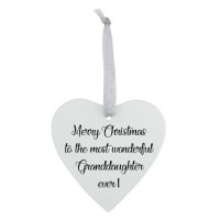 3pk -Glass Ornament Christmas Granddaughter - Pack of 3