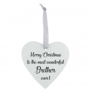 3pk -Glass Ornament Merry Christmas Brother - Pack of 3 3pk -Glass Ornament Merry Christmas Brother - Pack of 3