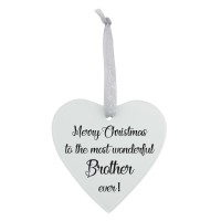 3pk -Glass Ornament Merry Christmas Brother - Pack of 3