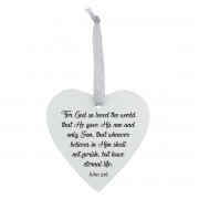 3pk -Glass Ornament God So Loved John 3:16 - Pack of 3 3pk -Glass Ornament God So Loved John 3:16 - Pack of 3