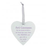3pk -Glass Ornament Heart First Communion, For - Pack of 3 3pk -Glass Ornament Heart First Communion, For - Pack of 3