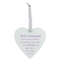 3pk -Glass Ornament Heart First Communion, For - Pack of 3