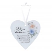 3pk -Glass Ornament 25th Anniversary - Pack of 3 3pk -Glass Ornament 25th Anniversary - Pack of 3