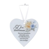 3pk -Glass Ornament 50th Anniversary - Pack of 3