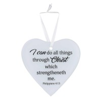 3pk -Glass Ornament I Can Do Phil. 4:13 (KJV) - Pack of 3