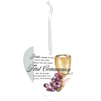 3pk -Glass Ornament First Holy Communion - Pack of 3