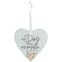 3pk -Glass Ornament Para Dios Todo Es Posible - Pack of 3 3pk -Glass Ornament Para Dios Todo Es Posible - Pack of 3
