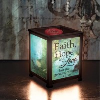 Faith, Hope Lighted Glass Scent Warmer