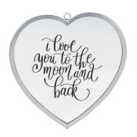 2pk -Heart Mirror I Love You Small Silver - (Pack of 2)