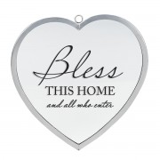 2pk -Heart Mirror Bless This Home Sm Silver - (Pack of 2) 2pk -Heart Mirror Bless This Home Sm Silver - (Pack of 2)