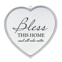 2pk -Heart Mirror Bless This Home Sm Silver - (Pack of 2)