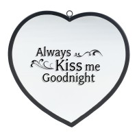 2pk -Heart Mirror Always Kiss Me Med Black - (Pack of 2)
