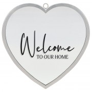 2pk -Heart Mirror Welcome To Our Lrg Silver - (Pack of 2) 2pk -Heart Mirror Welcome To Our Lrg Silver - (Pack of 2)