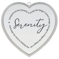 2pk -Heart Mirror Serenity Prayer Lrg Silver - (Pack of 2)