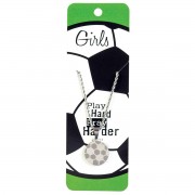 2pk -Necklace Soccer Pray Hard Her 18in - (Pack of 2)