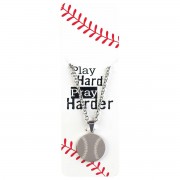 2pk -Necklace Baseball Pray Hard Him 24in - (Pack of 2)
