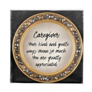 4pk -Caregiver Amber Jeweled Coaster Set - Pack of 4