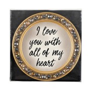4pk -I Love You Amber Jeweled Coaster Set - Pack of 4 4pk -I Love You Amber Jeweled Coaster Set - Pack of 4