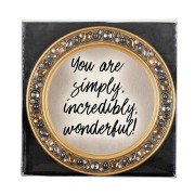 4pk -Wonderful Amber Jeweled Coaster Set - Pack of 4 4pk -Wonderful Amber Jeweled Coaster Set - Pack of 4