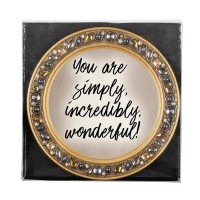 4pk -Wonderful Amber Jeweled Coaster Set - Pack of 4