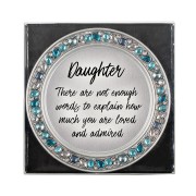 4pk -Daughter Teal Jeweled Coaster Set - Pack of 4