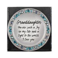 4pk -Granddaughter Teal Jeweled Coaster Set - Pack of 4