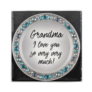 4pk -Grandma Teal Jeweled Coaster Set - Pack of 4 4pk -Grandma Teal Jeweled Coaster Set - Pack of 4