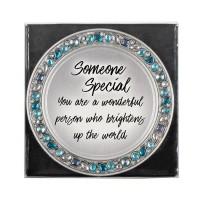 4pk -Someone Special Teal Jeweled Coaster Set - Pack of 4
