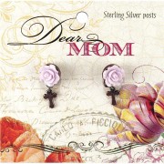 6pk -Earrings Dear Mom Flower With Cross - Pack of 6 6pk -Earrings Dear Mom Flower With Cross - Pack of 6