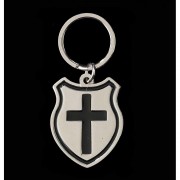 6pk -KEYRING CRS ON SHEILD METAL - Pack of 6