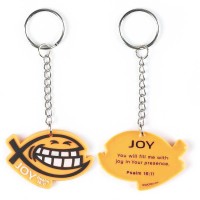 6pk -KEYRING PVC FISH - JOY - Pack of 6 6pk -KEYRING PVC FISH - JOY - Pack of 6