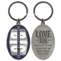 6pk -KEYRING METAL LOVE BIG - Pack of 6