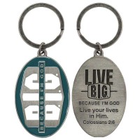 6pk -KEYRING METAL LIVE BIG - Pack of 6